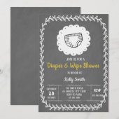 Invitation à une fête de couches et lingettes (Devant / Derrière)