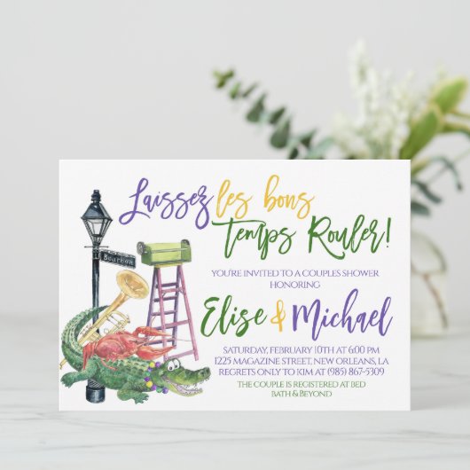 Invitation à une fête de couples pour Mardi Gras (Debout devant)