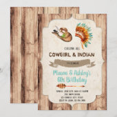 Invitation à une fête de cow-girls et d'indiens (Devant / Derrière)
