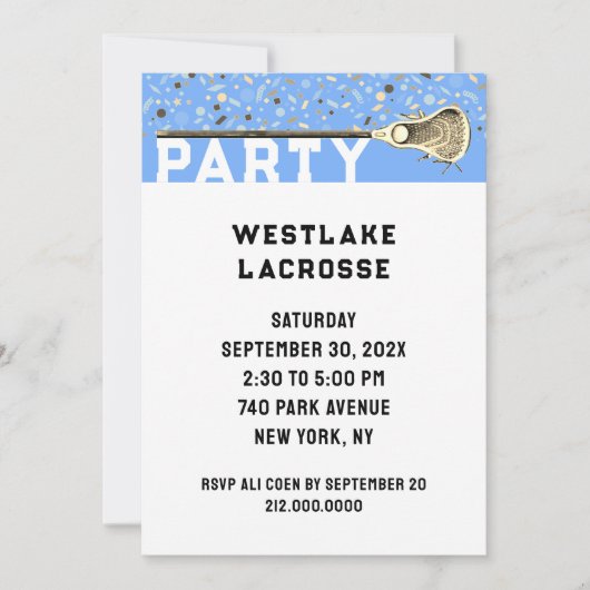 Invitation à une fête de crosse (Devant)