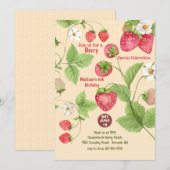 Invitation à une fête de cueillette de fraises sur (Devant / Derrière)