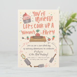 Invitation à une fête de cuisine pour enfants