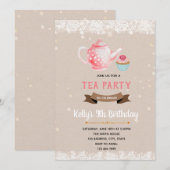 Invitation à une fête de cupcake et de thé (Devant / Derrière)