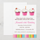 Invitation à une fête de Cupcakes (Devant / Derrière)