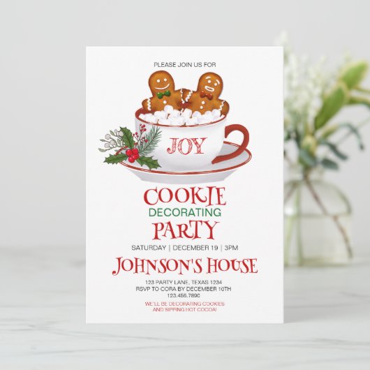 Invitation à une fête de décoration de biscuits de (Debout devant)