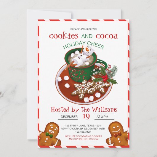 Invitation à une fête de décoration de biscuits de (Devant)