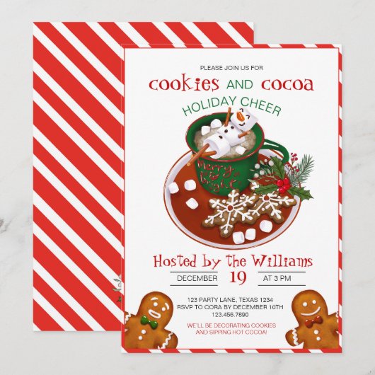 Invitation à une fête de décoration de biscuits de (Devant / Derrière)