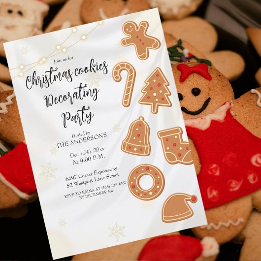 Invitation à une fête de décoration de biscuits de