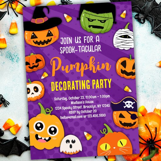 Invitation à une fête de décoration de citrouille