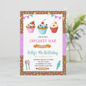 Invitation à une fête de décoration de cupcake (Debout devant)