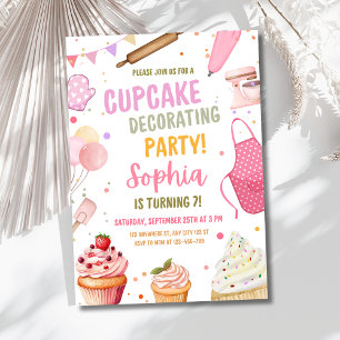 Invitation à une fête de décoration de Cupcakes, A