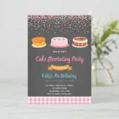 Invitation à une fête de décoration de gâteau (Debout devant)