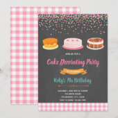 Invitation à une fête de décoration de gâteau (Devant / Derrière)