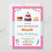 Invitation à une fête de décoration de gâteau mign (Devant)