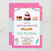Invitation à une fête de décoration de gâteau mign (Devant / Derrière)