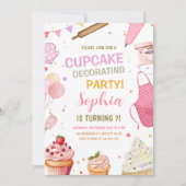 Invitation à une fête de décorations de Cupcakes,  (Devant)