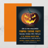 Invitation à une fête de découpage de citrouille d (Devant / Derrière)