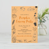 Invitation à une fête de découpage de citrouille d (Debout devant)