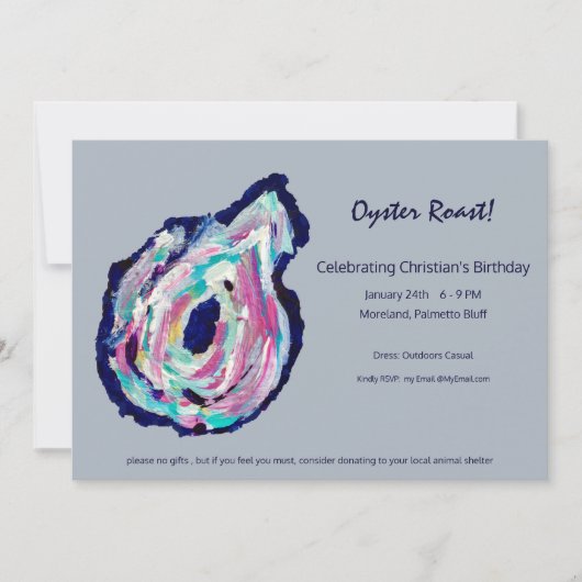 Invitation à une fête de dégustation d'huîtres en (Devant)