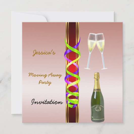 Invitation à une fête de départ (Devant)