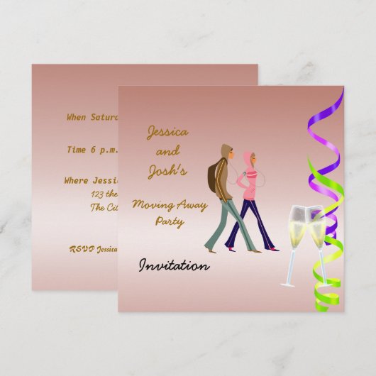 Invitation à une fête de départ (Devant / Derrière)