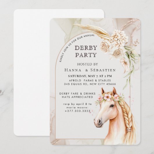 Invitation à une fête de Derby de style sudiste (Devant / Derrière)