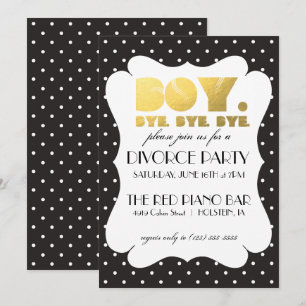 Invitation à une fête de divorce - Au revoir garço