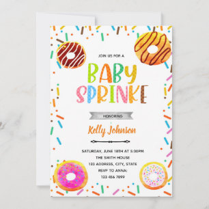 Invitation à une fête de donuts avec paillettes