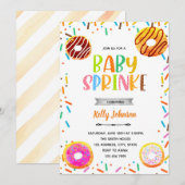 Invitation à une fête de donuts avec paillettes (Devant / Derrière)