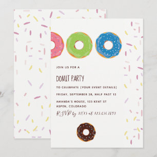 Invitation à une fête de donuts pour enfants