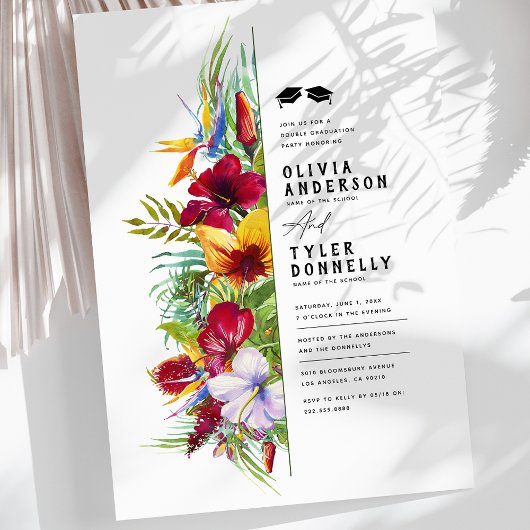 Invitation à une fête de double remise de diplômes