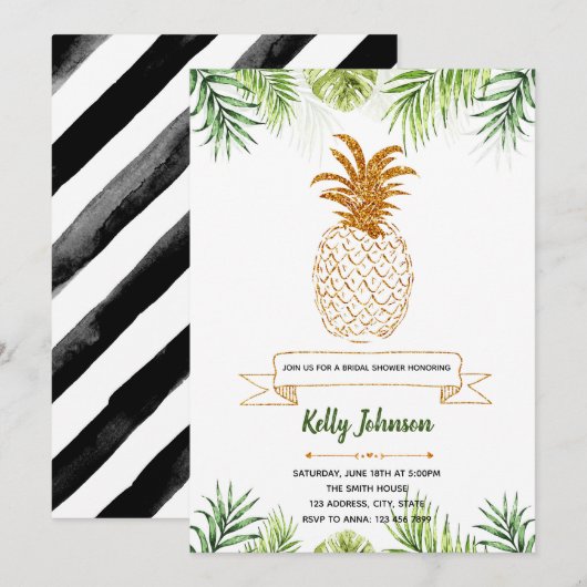 Invitation à une fête de douche à Palm Spring (Devant / Derrière)