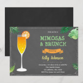 Invitation à une fête de douche avec mimosas et br (Devant / Derrière)