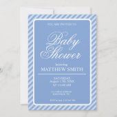 Invitation à une fête de douche de bébé garçon (Devant)