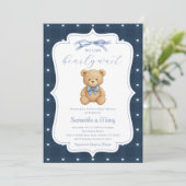 Invitation à une fête de douche de bébé Ourson en  (Debout devant)