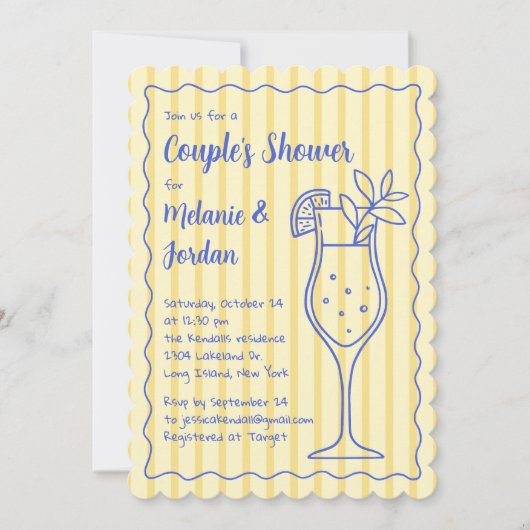 Invitation à une fête de douche de couple limoncel (Devant)