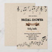 Invitation à une fête de douche de livre et de mus (Devant / Derrière)