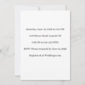 Invitation à une fête de douche de mariage Dark Ac (Dos)