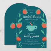 Invitation à une fête de douche de mariée - Thé à (Devant / Derrière)