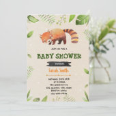 Invitation à une fête de douche de panda roux mign (Debout devant)