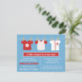 Invitation à une fête de douche pour bébé garçon d (Debout devant)