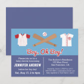Invitation à une fête de douche pour bébé garçon d (Devant / Derrière)
