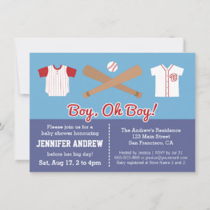 Invitation à une fête de douche pour bébé garçon d