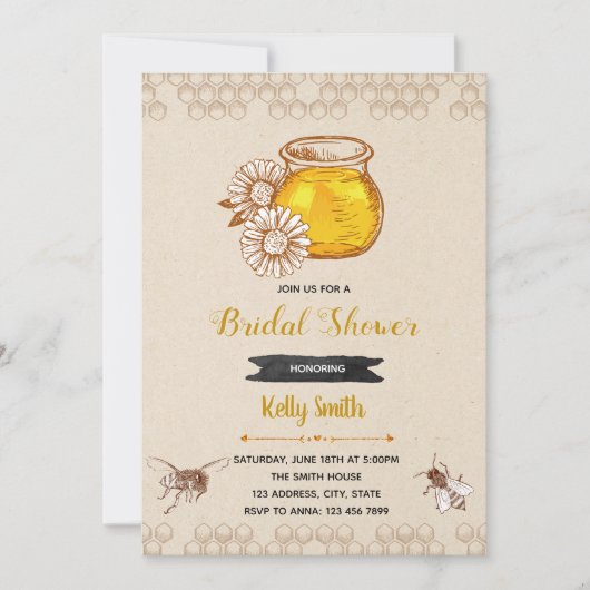 Invitation à une fête de douche rustique censée êt (Devant)