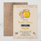 Invitation à une fête de douche rustique pour abei (Devant / Derrière)