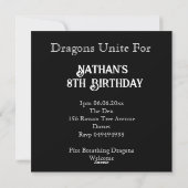 Invitation à une fête de dragon mythique (Dos)