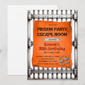 Invitation à une fête de escape game de prison (Devant / Derrière)