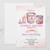 Invitation à une fête de fabrication de bougies (Devant / Derrière)