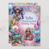 Invitation à une fête de fantaisie de sirène fée (Devant / Derrière)