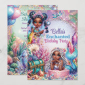 Invitation à une fête de fantaisie sirène fée (Devant / Derrière)